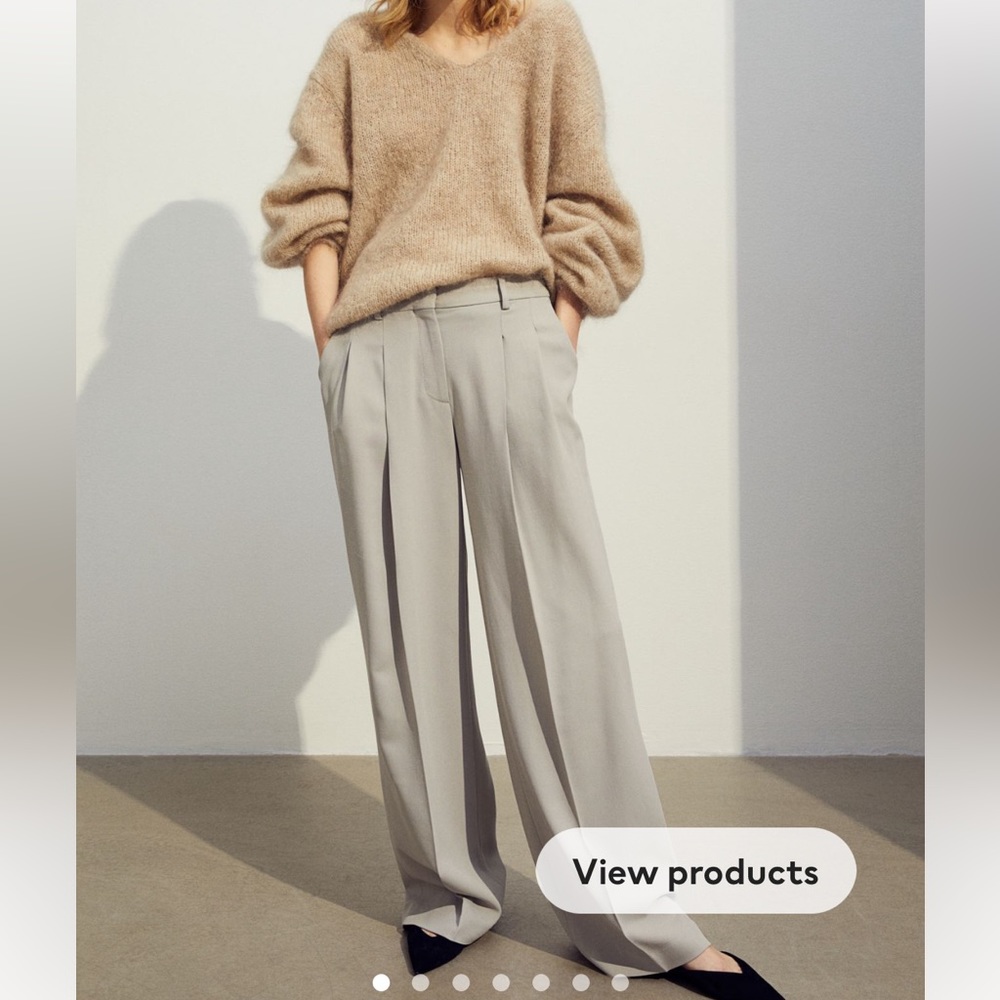 H&M Premium Collection Wool-Blend Wide Leg Pants - Picture 2 of 10